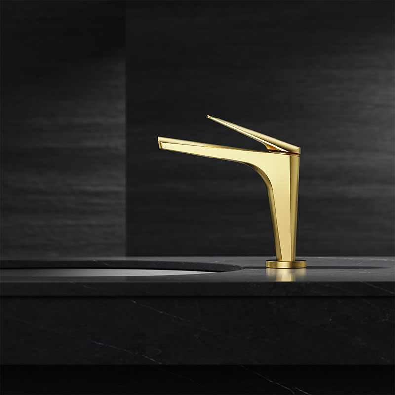 Brushed Brass Basin Mixer Tap
